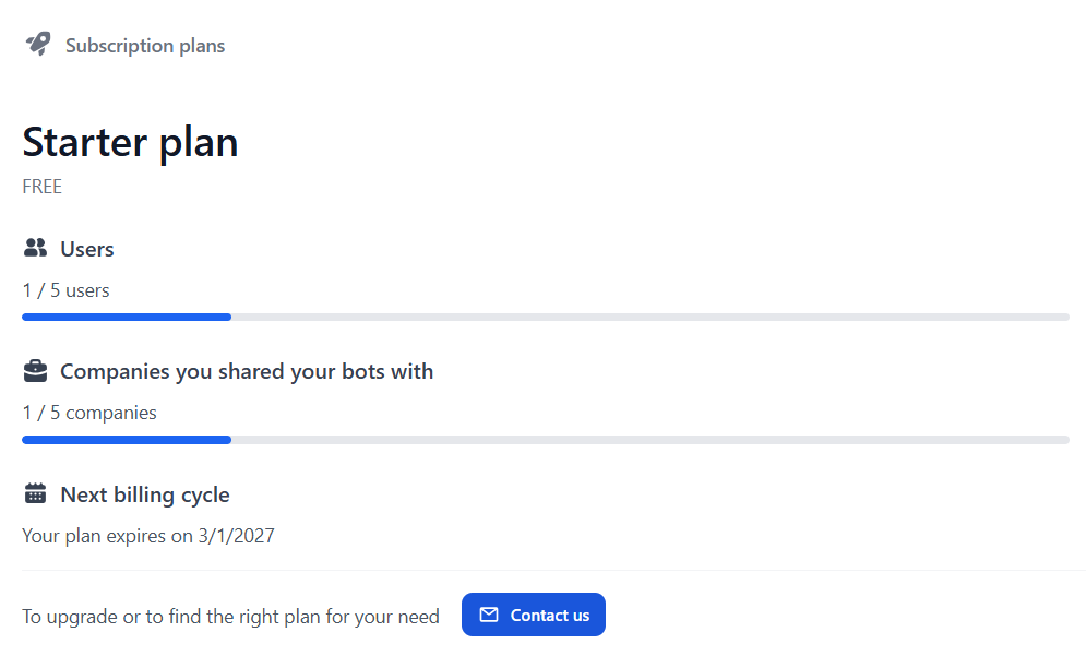 Subscription overview